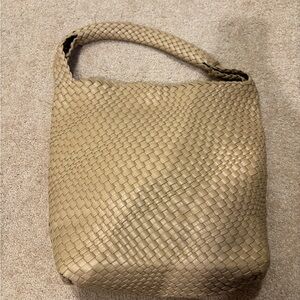 Expressions NYC Shoulder Bag + Cosmetic‎ Bag | Beige | Brand New Vegan